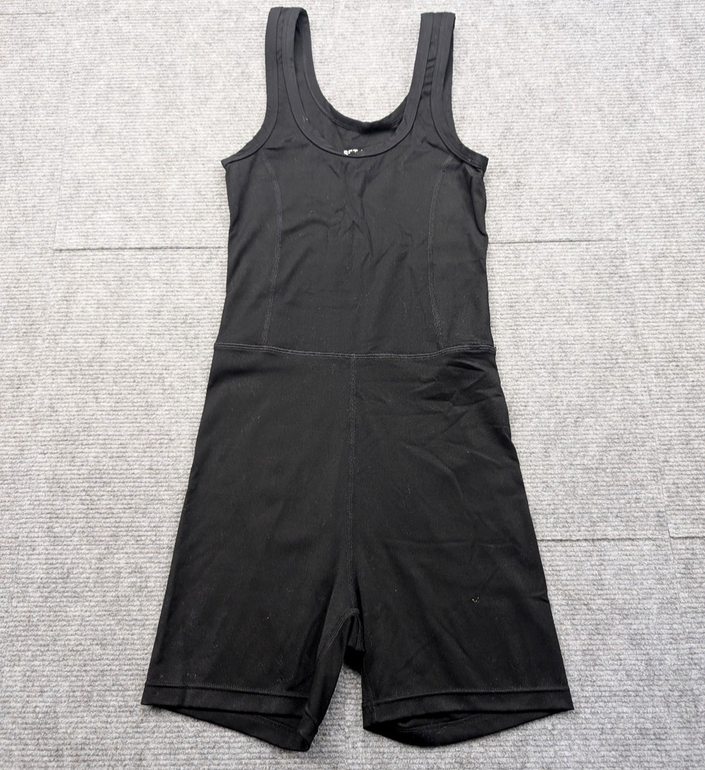 Set Active Romper Womens Medium Black Athletic One Piece Athleisure Slimming Gym